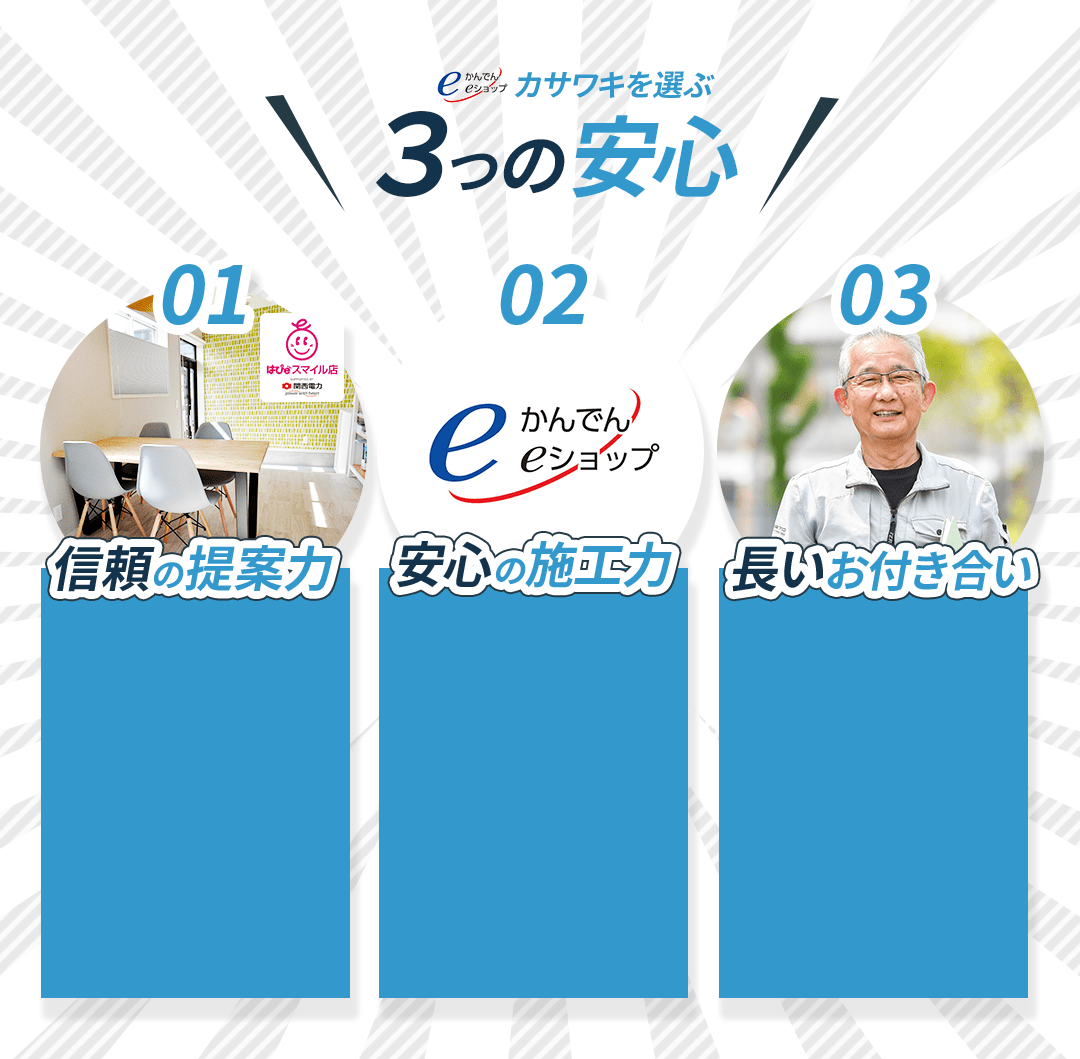 カサワキを選ぶ３つの安心